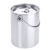 Edelstahl-Eimer 2 Liter, zylindrisch, ohne Bodenreifen, extra schwere Qualität, mit Deckel