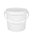 Kunststoffeimer 3,8 Liter, rund, weiß, mit Deckel, Kunststoffbügel