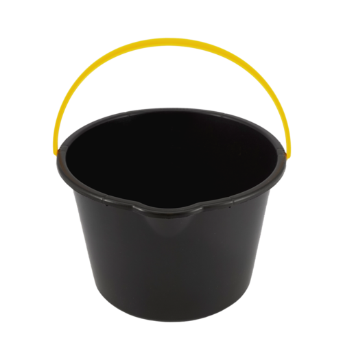 Baueimer, 6 Liter, schwarz mit Kunststoffbügel