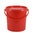 Kunststoffeimer 10,7 Liter, rund, rot, mit Deckel und Kunststoffbügel