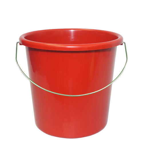 Haushaltseimer 5 Liter, rund, rot, mit Metallbügel