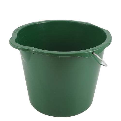 Baueimer 12 Liter, grün, mit Metallbügel