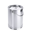 Edelstahl-Eimer 5 Liter mit Bodenreifen, extra schwere Qualität, mit Deckel