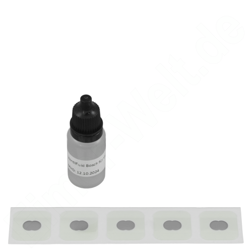 100x Bosch Entgasungsventil Aromafin V 45, selbstklebend & 1x 10ml Tropfflasche mit Ventilfluid