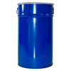 Stahlblech-Hobbock 60 L, blau, mit Deckel, Spannring und Stahlsplint