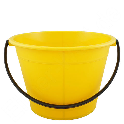 Baueimer 11 Liter, gelb, mit Kunststoffbügel aus PE