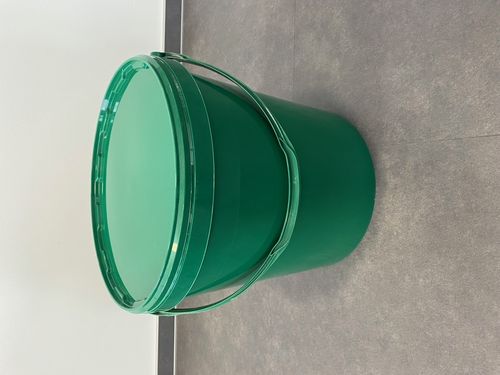 Kunststoffeimer 21,0 Liter, rund, grün, mit Deckel, Kunststoffbügel - Restposten